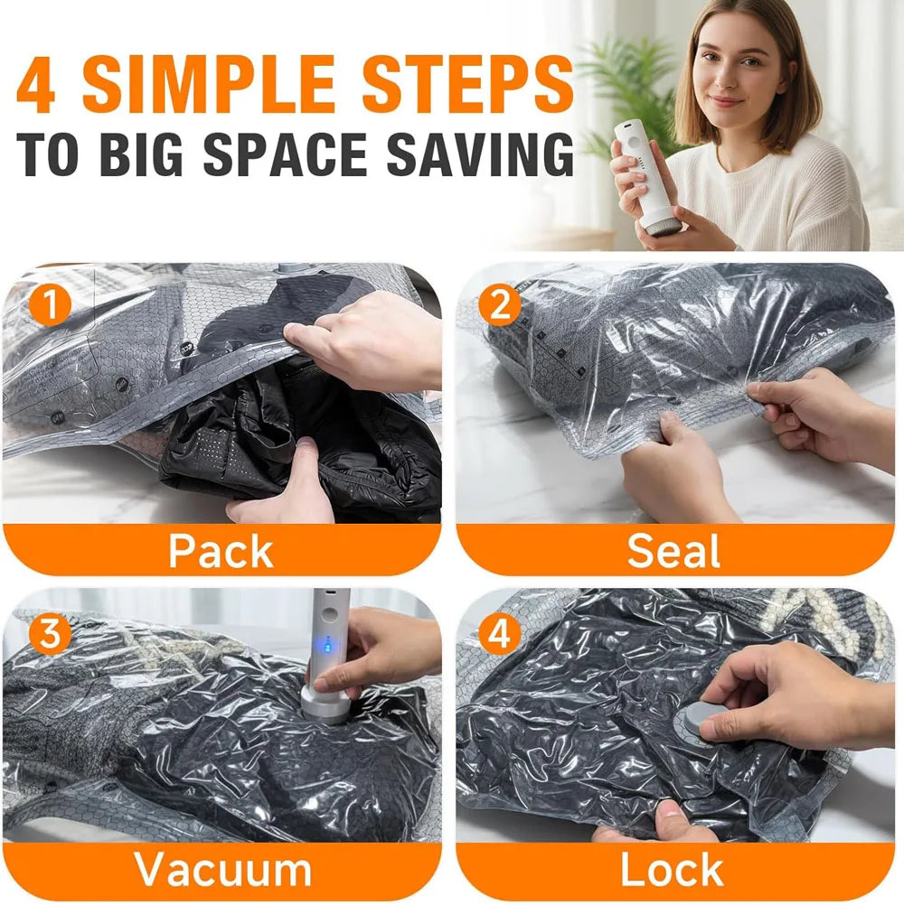 Vacuum Storage Bags with Wireless Air Pump