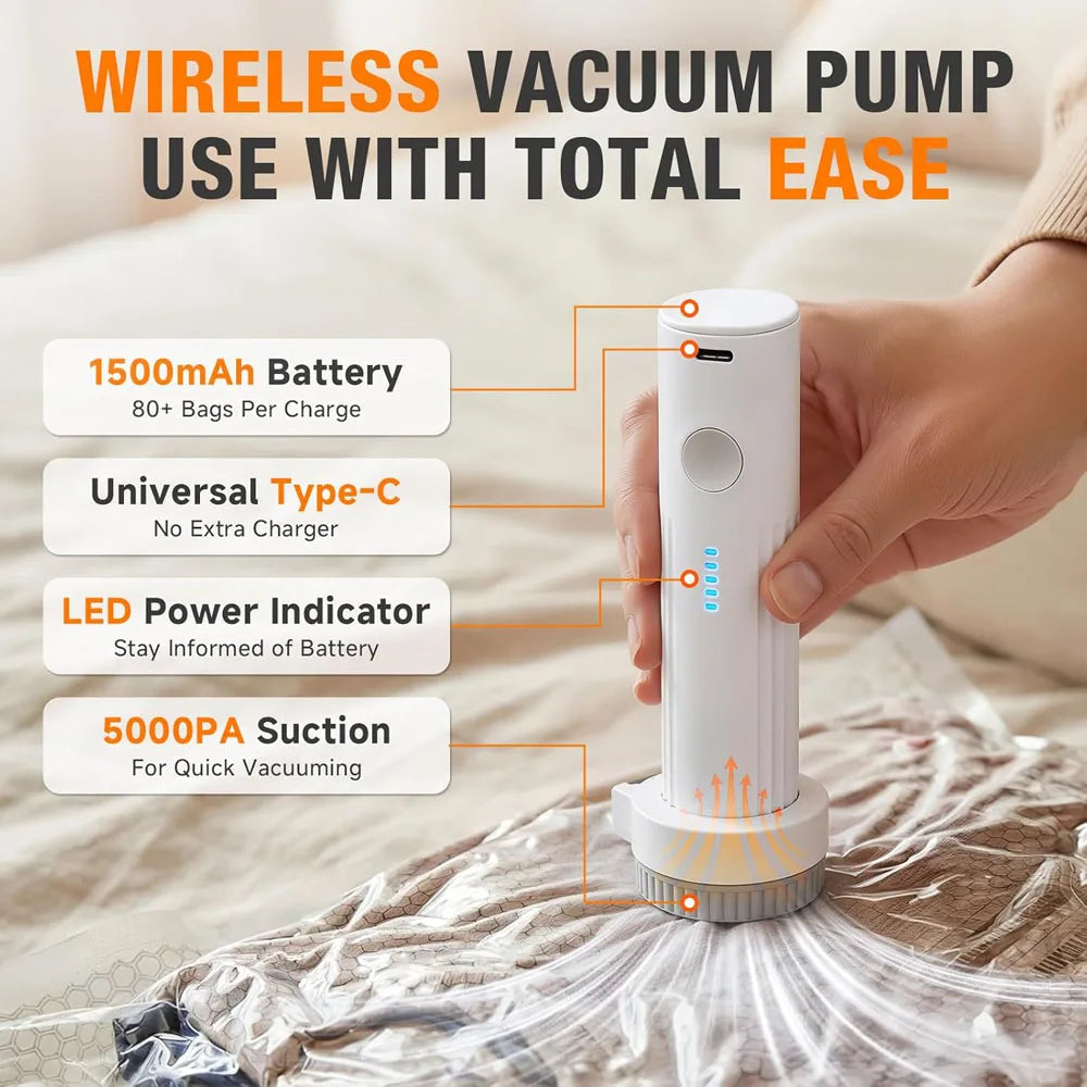 Vacuum Storage Bags with Wireless Air Pump
